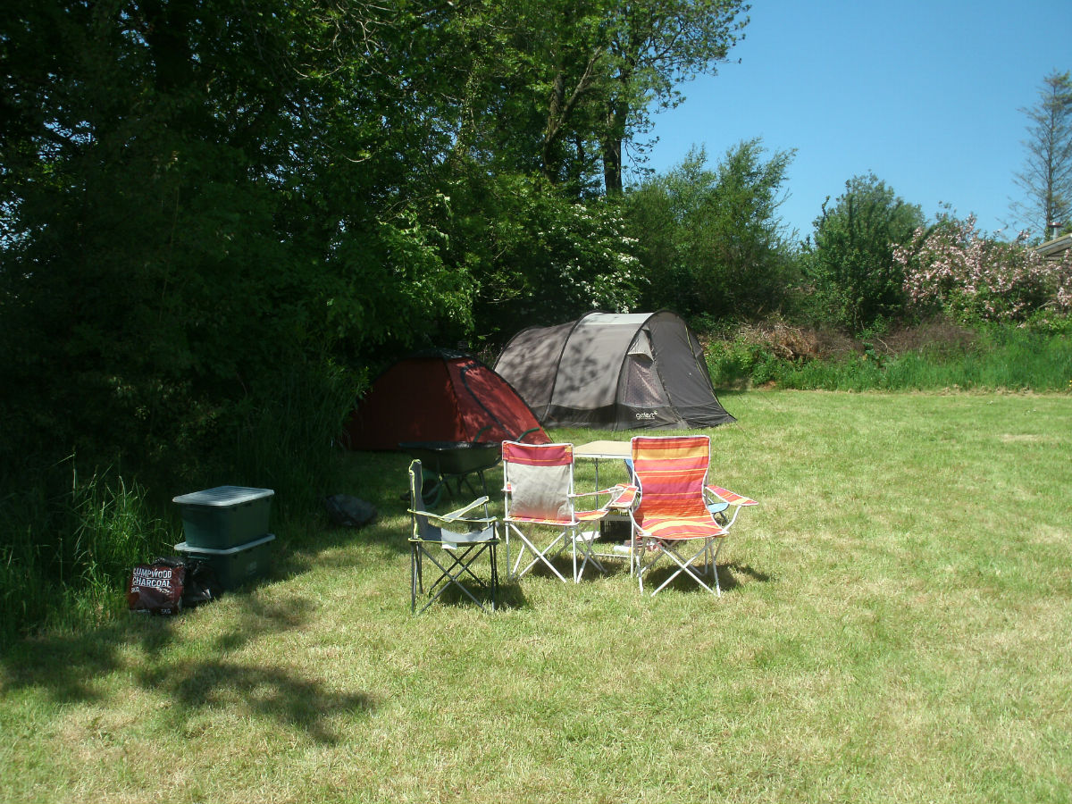 A visitor all set up - Northlodge eco-camping